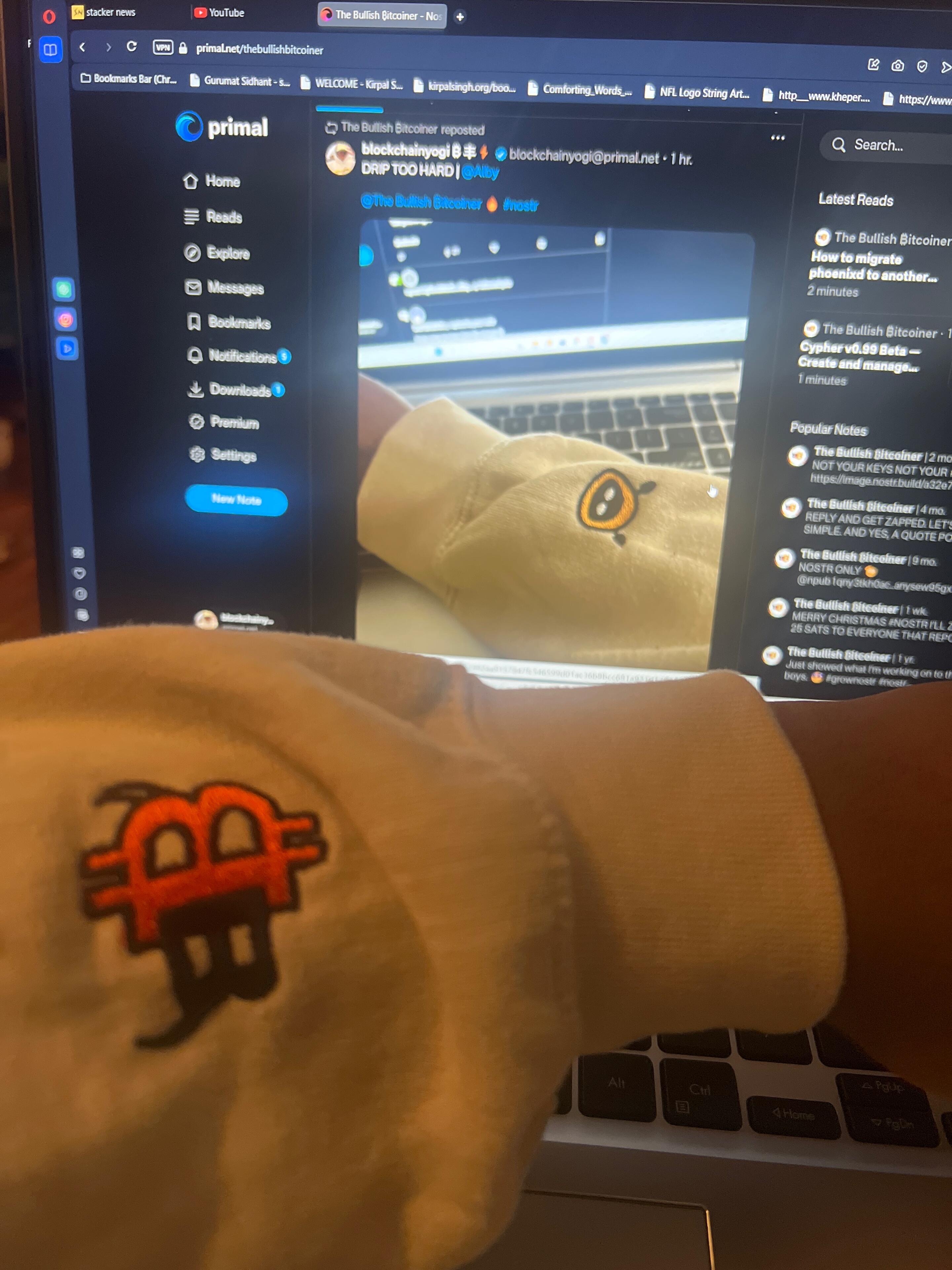 Customer wearing Bullish Shop apparel